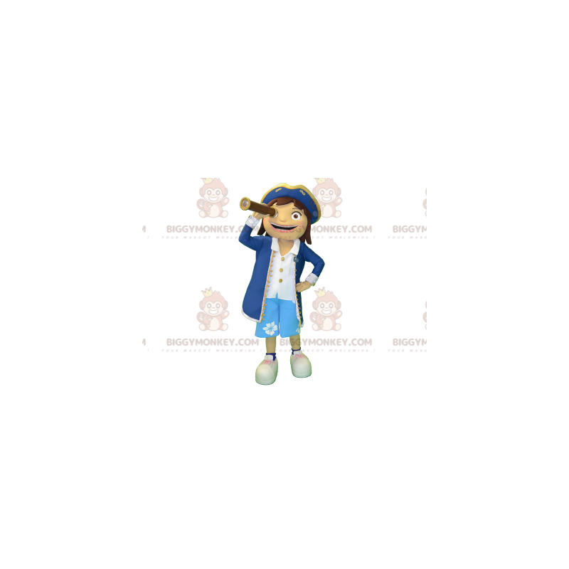 BIGGYMONKEY™-mascottekostuummeisje in Captain Sailor-outfit -