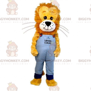 Costume de mascotte BIGGYMONKEY™ de lionceau marron et jaune.