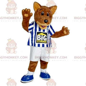 BIGGYMONKEY™ Disfraz de mascota de perro lobo marrón en ropa