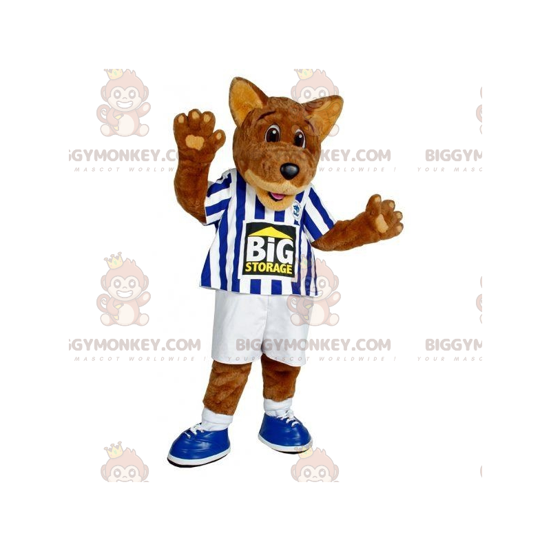 BIGGYMONKEY™ Disfraz de mascota de perro lobo marrón en ropa