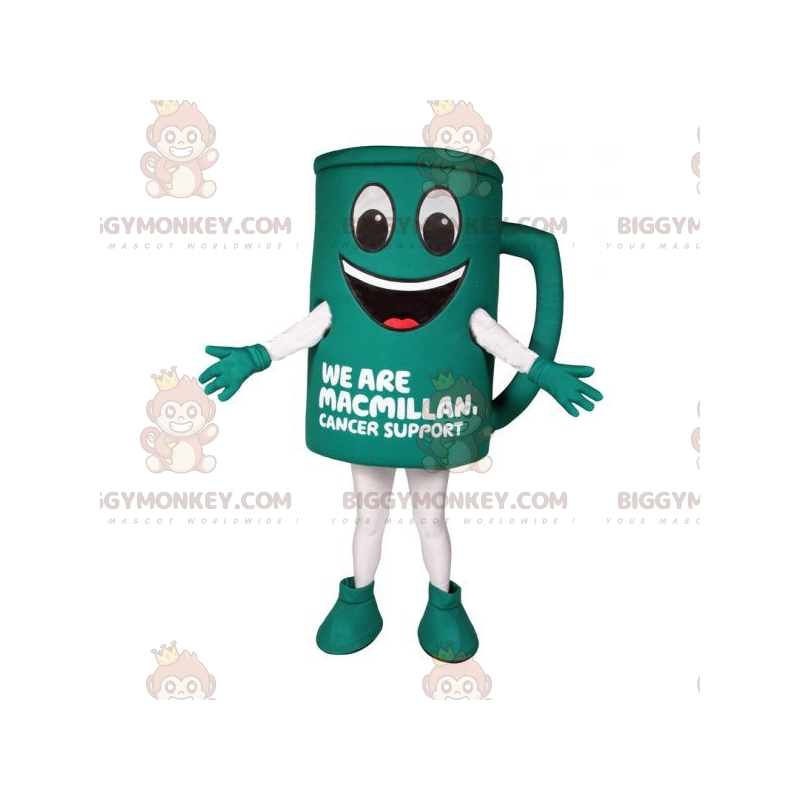Kostium maskotka uśmiechnięty wielki zielony kubek BIGGYMONKEY™