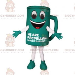 Kostium maskotka uśmiechnięty wielki zielony kubek BIGGYMONKEY™