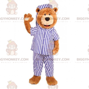 Plush Teddy BIGGYMONKEY™ Mascot Costume Dressed in Blue and