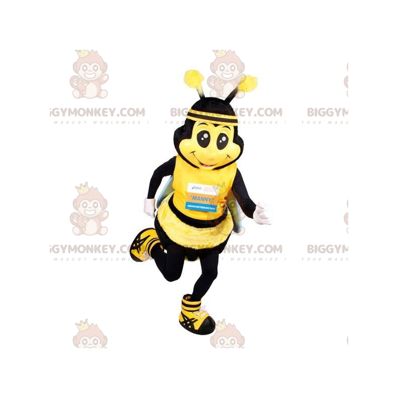 Costume de mascotte BIGGYMONKEY™ d'abeille jaune et noire