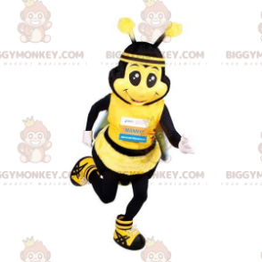 Traje de mascote BIGGYMONKEY™ de abelha gigante amarela e