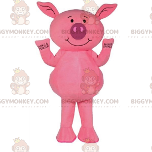 Traje de mascote bonito e divertido de porco rosa BIGGYMONKEY™