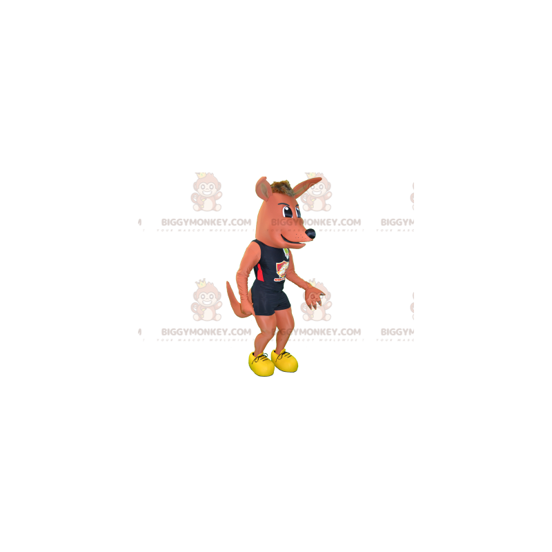 BIGGYMONKEY™ maskottiasu vaaleanpunainen koira urheilupaidassa