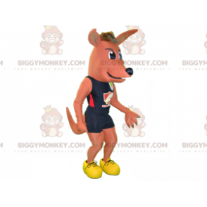 BIGGYMONKEY™ mascottekostuum roze hond in sportshirt -