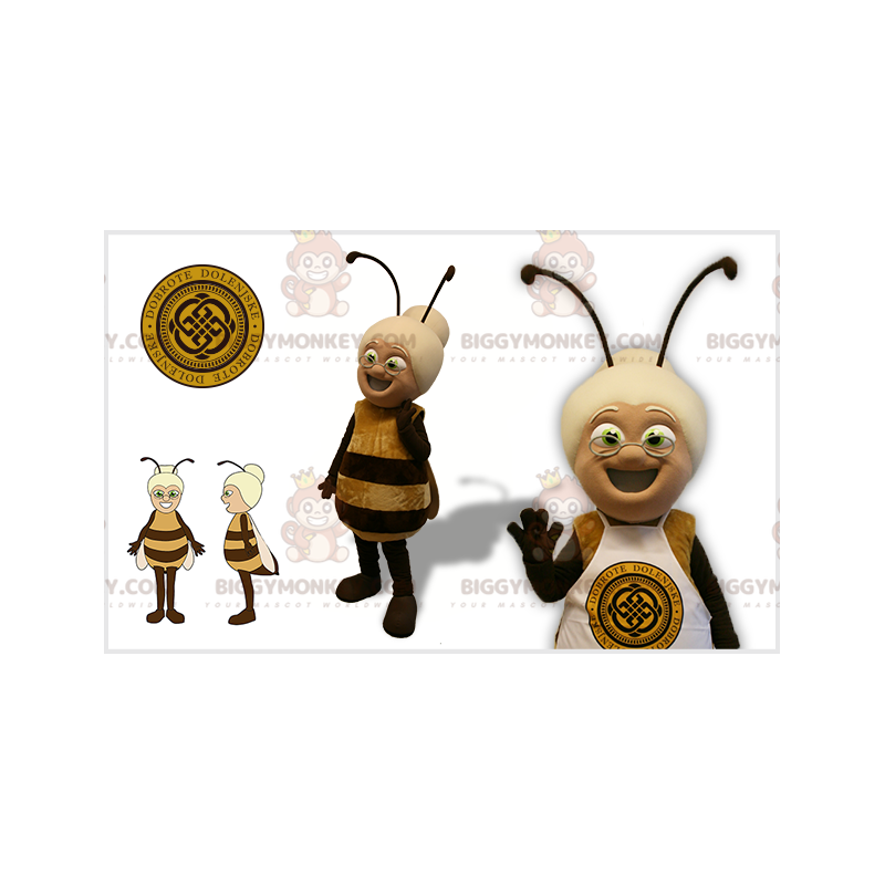 Costume de mascotte BIGGYMONKEY™ d'abeille avec une tête de