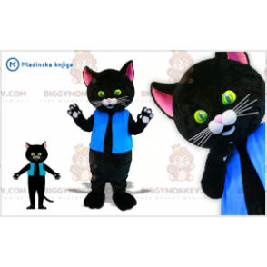 Traje de mascote BIGGYMONKEY™ Gato preto gigante com lindos