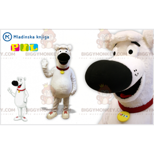 Fantasia de mascote BIGGYMONKEY™ de cachorro branco e preto