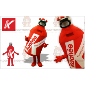 Costume de mascotte BIGGYMONKEY™ de canette rouge et blanche