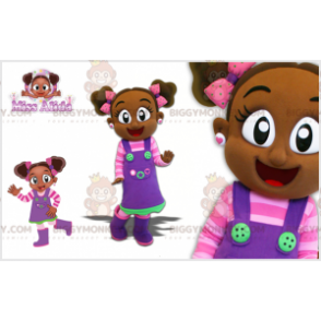 BIGGYMONKEY™ Costume da mascotte da bambina africana con abito