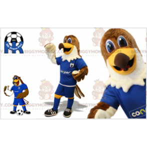 BIGGYMONKEY™ Costume da mascotte Aquila marrone e bianca in