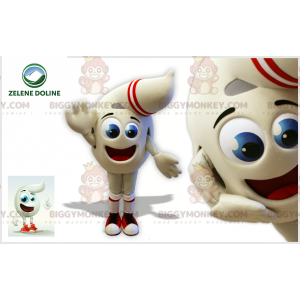 Riesiger weißer Blob-Schneemann BIGGYMONKEY™ Maskottchen-Kostüm