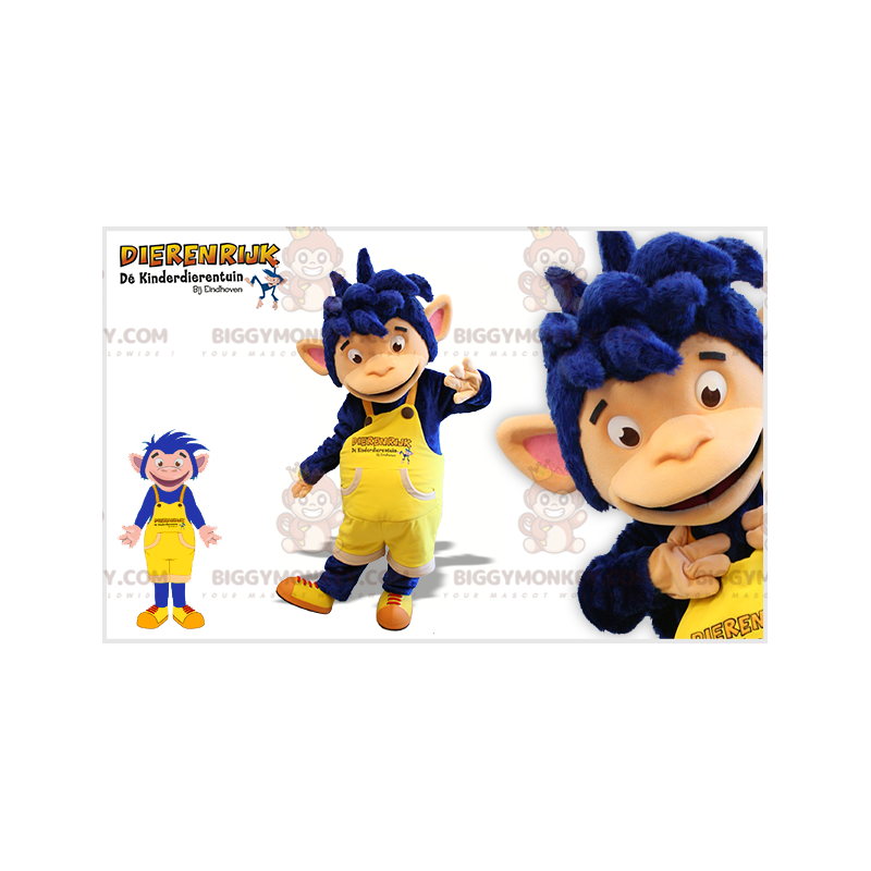 BIGGYMONKEY™ Blu Scimpanzé Scimmia In Tuta Mascotte Costume -