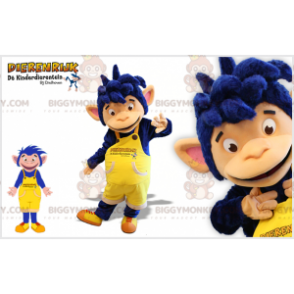 BIGGYMONKEY™ Blu Scimpanzé Scimmia In Tuta Mascotte Costume -