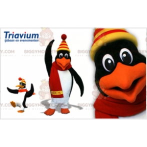 Costume de mascotte BIGGYMONKEY™ de pingouin noir et blanc avec