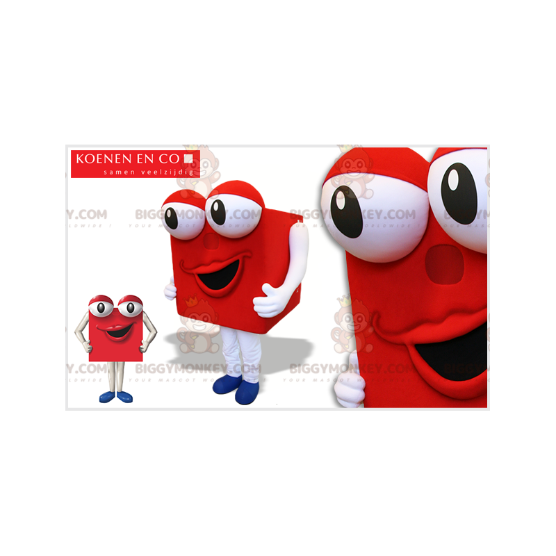 Costume de mascotte BIGGYMONKEY™ de gros cube rouge avec de