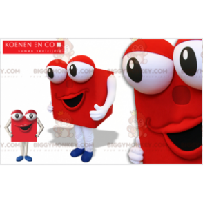 Costume de mascotte BIGGYMONKEY™ de gros cube rouge avec de