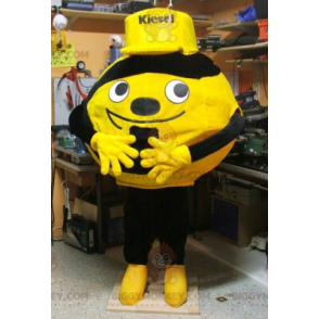 Traje de mascote de balão amarelo ou laranja e preto