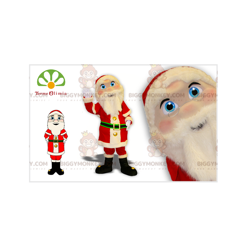 Santa BIGGYMONKEY™ Mascot Costume in Red and White Outfit -