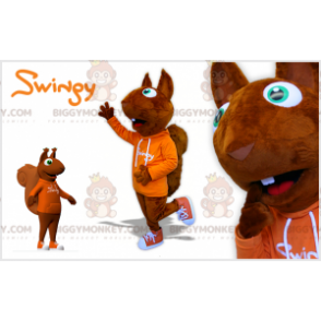 BIGGYMONKEY™ Costume da mascotte da scoiattolo marrone con