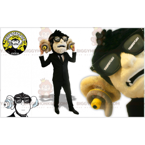 Black Monkey BIGGYMONKEY™ mascottekostuum met oordopjes -