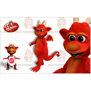 BIGGYMONKEY™ Mascot Costume Red Imp Devil with Horns -