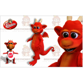 BIGGYMONKEY™ Mascot Costume Red Imp Devil with Horns -