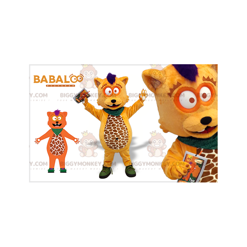 BIGGYMONKEY™ Babaloo Biber Bär Maskottchen Kostüm in Orange