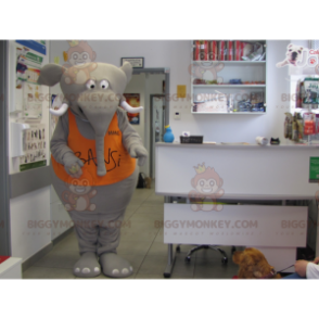 Costume mascotte BIGGYMONKEY™ con elefante grigio molto