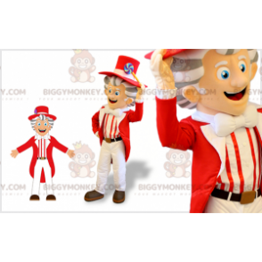 Very Stylish Man BIGGYMONKEY™ Mascot Costume With Red And White