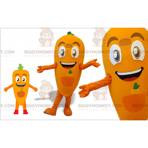 Fantasia de mascote BIGGYMONKEY™ gigante sorridente laranja e