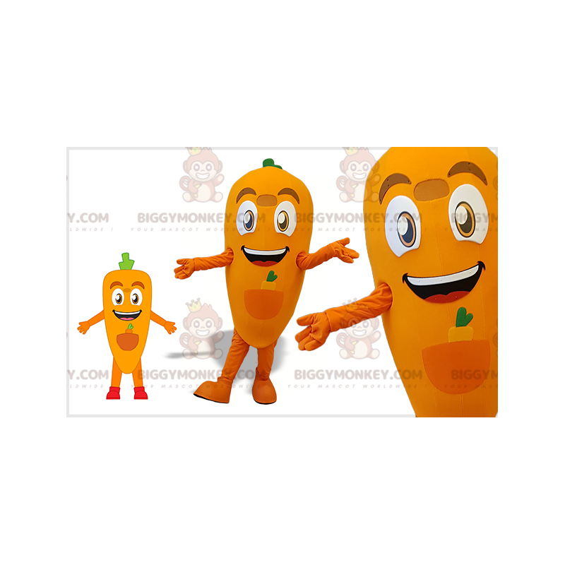 Costume de mascotte BIGGYMONKEY™ de carotte orange et verte