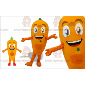 Fantasia de mascote BIGGYMONKEY™ gigante sorridente laranja e