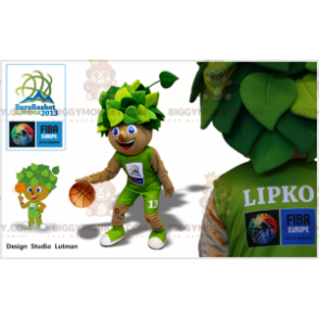 Bush Tree BIGGYMONKEY™ maskotkostume i basketballspillertøj -