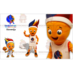 Glimlachend ronde basketbal BIGGYMONKEY™ mascottekostuum -