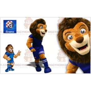 BIGGYMONKEY™ Mascottekostuum Bruine leeuw in voetballeroutfit -