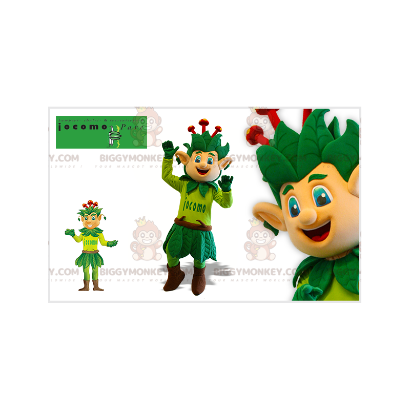 Costume mascotte BIGGYMONKEY™ albero gigante verde e rosso