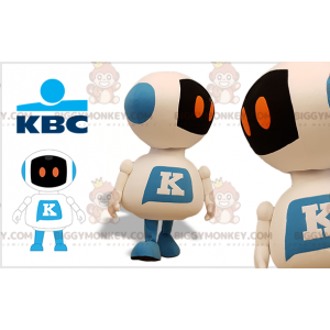 Disfraz de mascota robot gigante blanco y azul BIGGYMONKEY™.