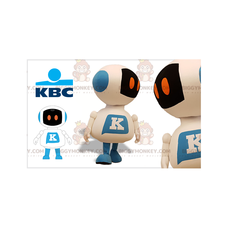 Disfraz de mascota robot gigante blanco y azul BIGGYMONKEY™.