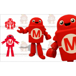 Costume mascotte BIGGYMONKEY™ robot rosso e bianco. Nuova