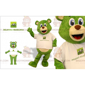 Costume de mascotte BIGGYMONKEY™ de nounours vert et beige avec