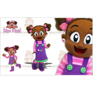 BIGGYMONKEY™ Little African Girl -maskottiasu värikkäällä