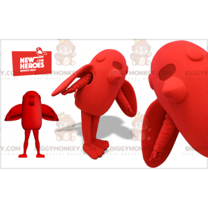 Costume de mascotte BIGGYMONKEY™ d'oiseau rouge géant. Costume