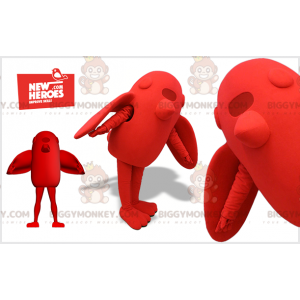 Giant Red Bird BIGGYMONKEY™ maskotkostume. Rødt BIGGYMONKEY™