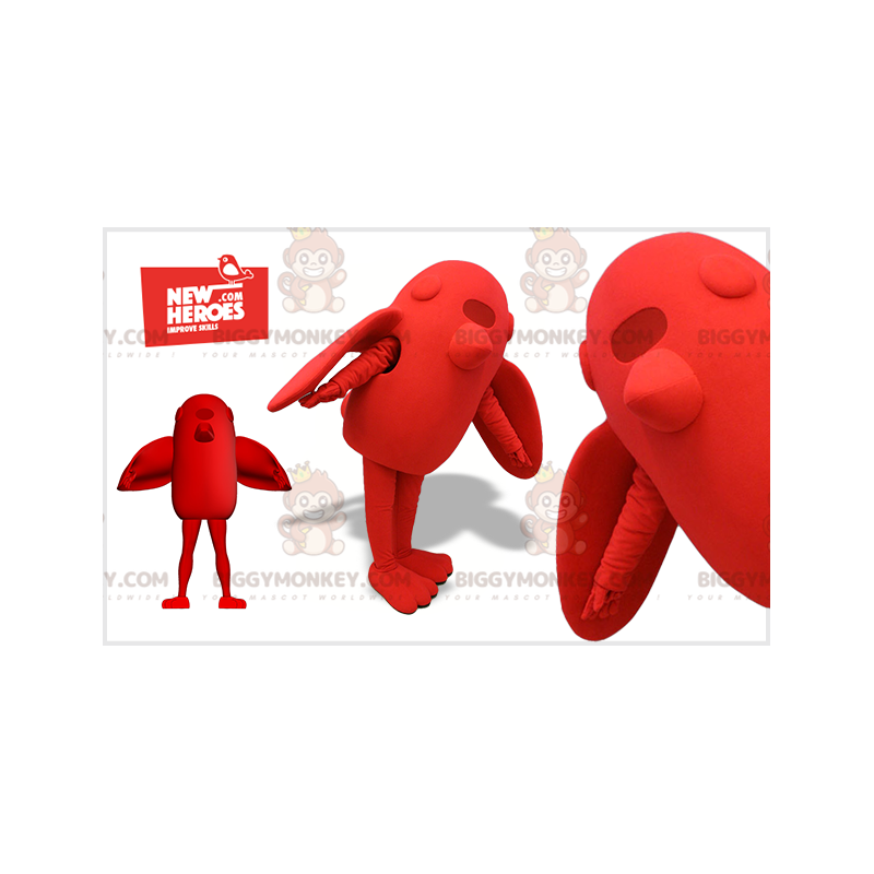 Gigantische rode vogel BIGGYMONKEY™ mascottekostuum. Rood