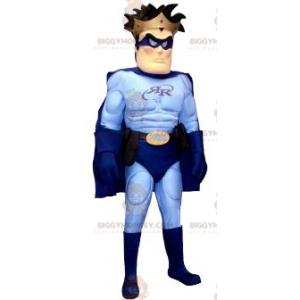 Blue Outfit Superhero BIGGYMONKEY™ maskottiasu - Biggymonkey.com