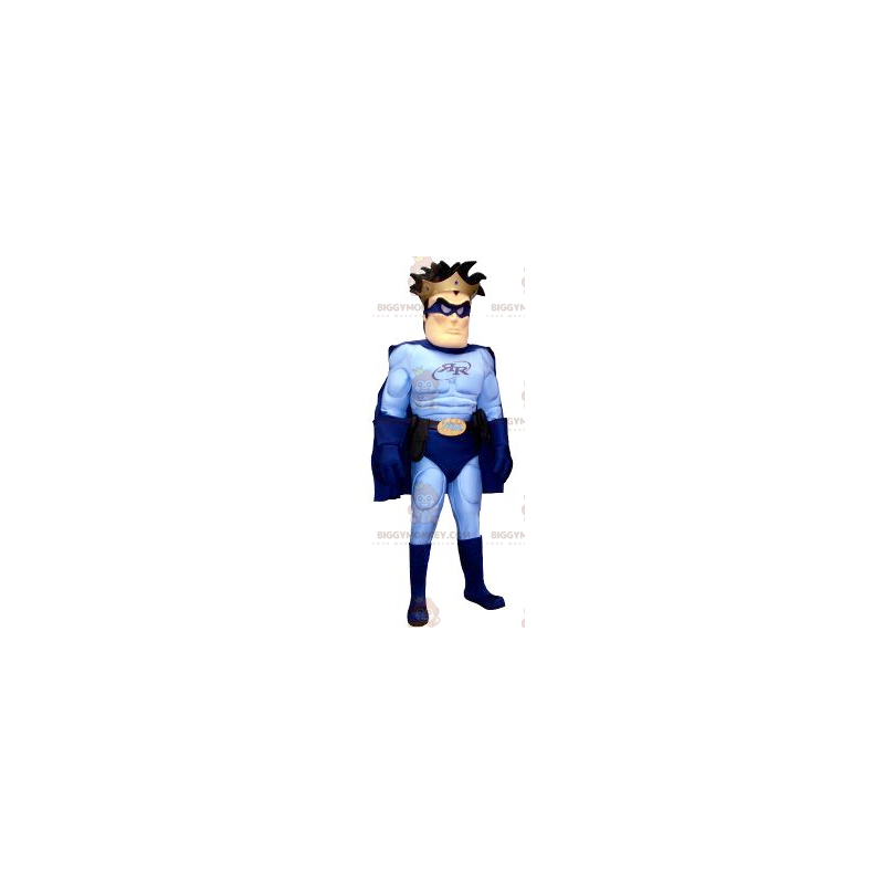 Blaues Outfit Superheld BIGGYMONKEY™ Maskottchenkostüm -